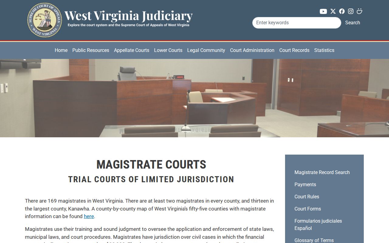 Pendleton County case search Magistrate Court coverage