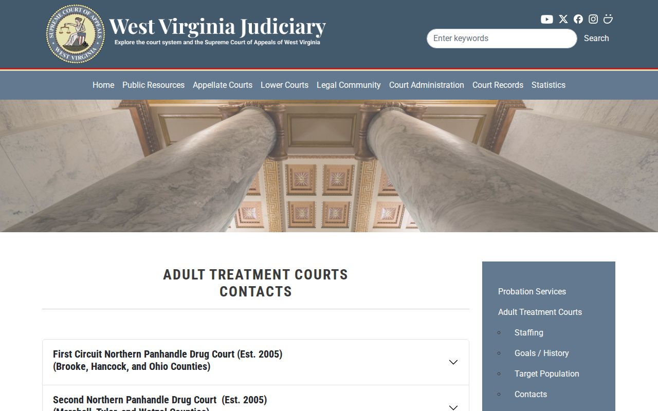 Pendleton County court records South Branch Treatment Court contact page