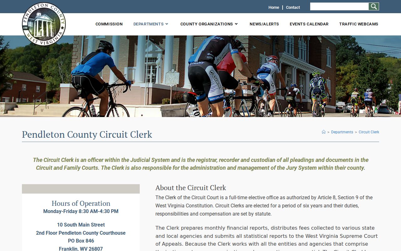 Pendleton County court docket Circuit Clerk record office