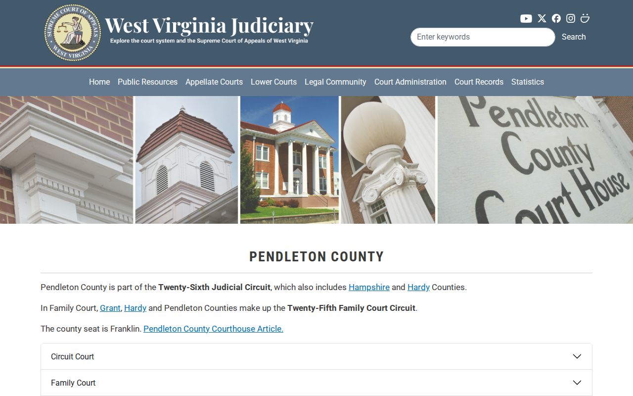 Pendleton County court docket official county court contacts
